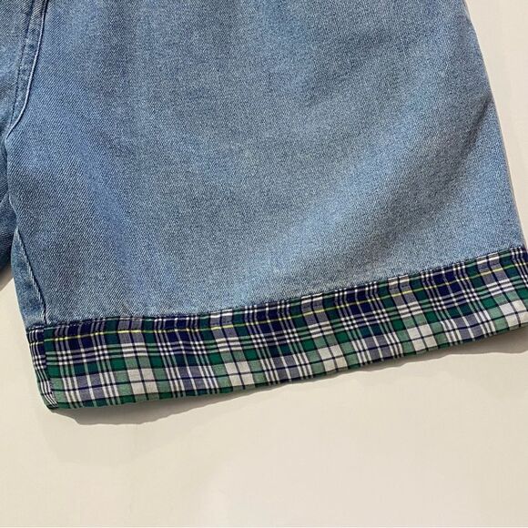 Lauren Brooke Vintage 1980's Denim & Plaid Overalls Romper Women's Size MED - Picture 9 of 16